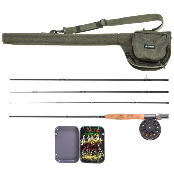 LEO 9' Fly Fishing Rod and Reel Combo Set 7/8 Fly Rods with Carry Bag -  Pecher Store