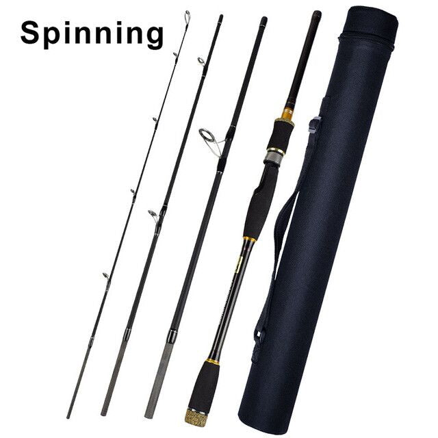 4 Section Lure Rod 1.8m/2.1m/2.4m/2.7m/3.0m Carbon Spinning Fishing Rod Travel Rod M Power Casting Fishing Pole Vava De Pesca