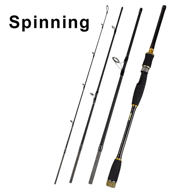 4 Section Lure Rod 1.8m/2.1m/2.4m/2.7m/3.0m Carbon Spinning Fishing Rod Travel Rod M Power Casting Fishing Pole Vava De Pesca