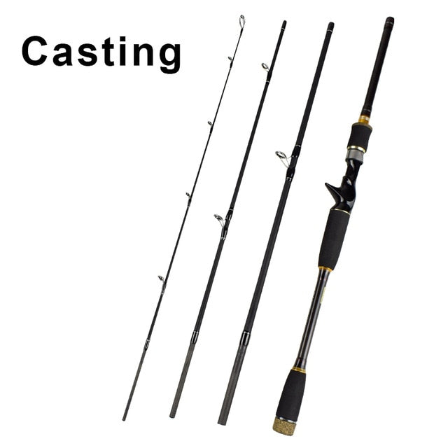 4 Section Lure Rod 1.8m/2.1m/2.4m/2.7m/3.0m Carbon Spinning Fishing Rod Travel Rod M Power Casting Fishing Pole Vava De Pesca