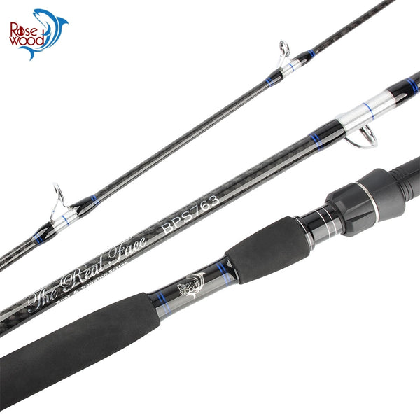 RoseWood 7'63 2.3m Heavy Fishing Rods Travel Rod 3-Piece Sea Boat Popping Fishing Rod 60-250G, 30-50LBS Saltwater Spinning Rod