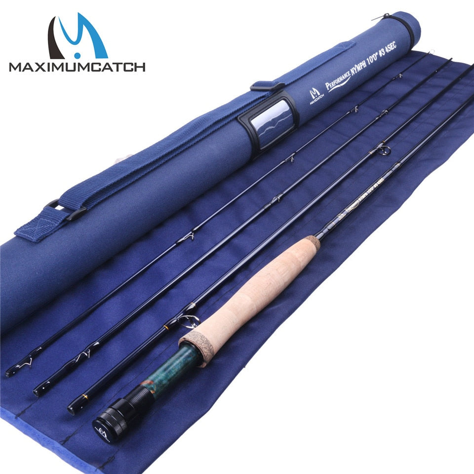 Maximumcatch 2WT/3WT/4WT Nymph Fly Fishing Rod Graphite Carbon Fiber 10FT 4Sec with Cordura Tube