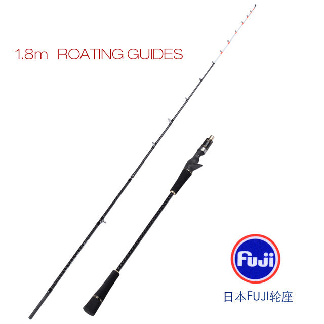 SeekBass 2.1m 40-120g Light Slow Jigging Rod Carbon Fishing Rod Rotating Guides FUJI Reel Seat Red Bream snapper Tai Rubber Rod