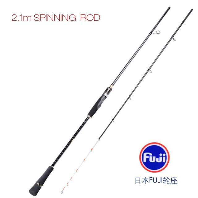 SeekBass 2.1m 40-120g Light Slow Jigging Rod Carbon Fishing Rod Rotating Guides FUJI Reel Seat Red Bream snapper Tai Rubber Rod