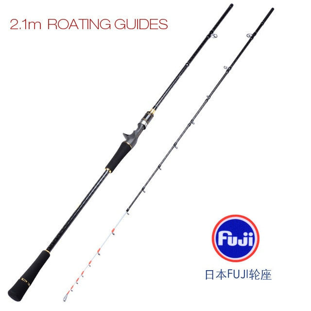 SeekBass 2.1m 40-120g Light Slow Jigging Rod Carbon Fishing Rod Rotating Guides FUJI Reel Seat Red Bream snapper Tai Rubber Rod