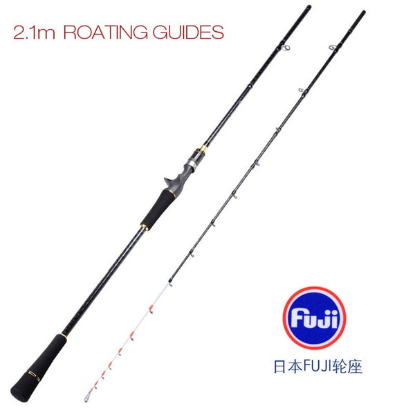 SeekBass 2.1m 40-120g Light Slow Jigging Rod Carbon Fishing Rod Rotating Guides FUJI Reel Seat Red Bream snapper Tai Rubber Rod