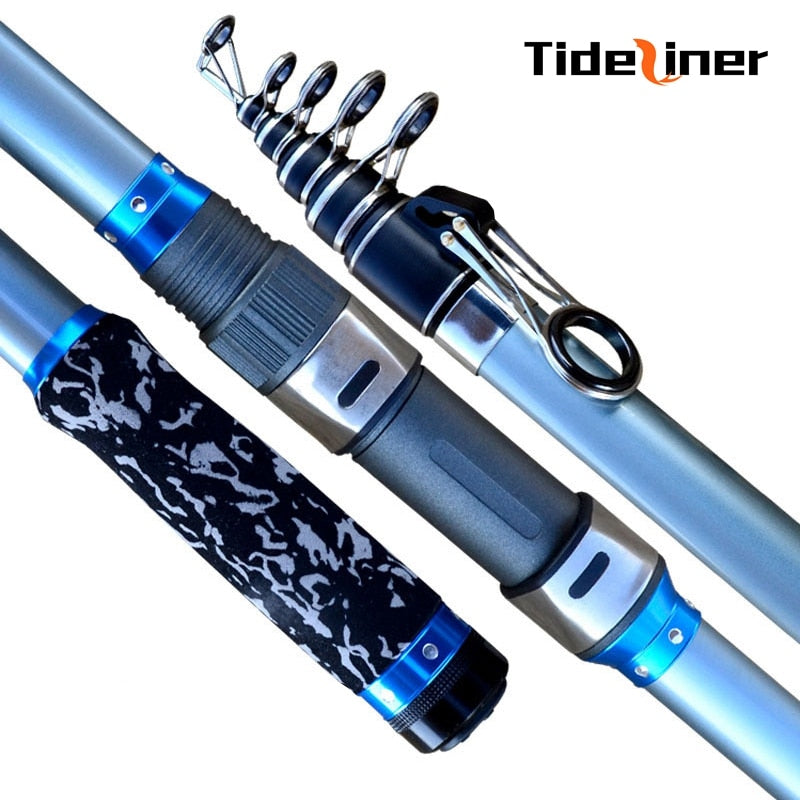Tideliner 3.6m 3.9m 4.2m 4.5m surf casting spinning fishing rod carbon fiber sea surfcasting telescopic fishing rod 60-150g