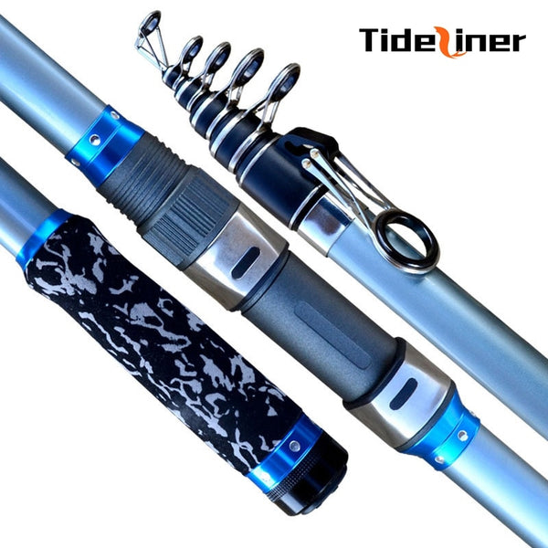 Tideliner 3.6m 3.9m 4.2m 4.5m surf casting spinning fishing rod carbon fiber sea surfcasting telescopic fishing rod 60-150g
