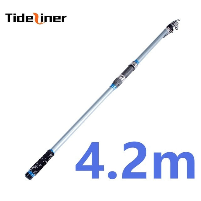 Tideliner 3.6m 3.9m 4.2m 4.5m surf casting spinning fishing rod carbon fiber sea surfcasting telescopic fishing rod 60-150g