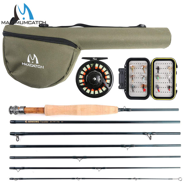 Maximumcatch Traveler Fly Fishing Rod Kit IM10/30T+36T Carbon Fiber Fly Rod Outfit with Fly Reel 9FT 6/7/8WT 7Sec