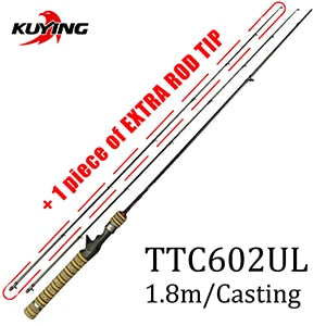 KUYING TETON Combo 1.56m 1.8m 1.86m 1.9m 1.92 1.98m Carbon Super Ultra Light Soft Baitcasting Casting Spinning Lure Fishing Rod Pole Cane Stick Combo FUJI Parts