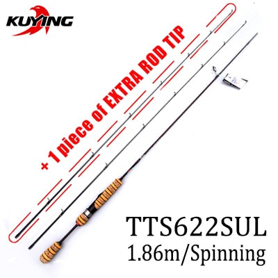KUYING TETON Combo 1.56m 1.8m 1.86m 1.9m 1.92 1.98m Carbon Super Ultra Light Soft Baitcasting Casting Spinning Lure Fishing Rod Pole Cane Stick Combo FUJI Parts