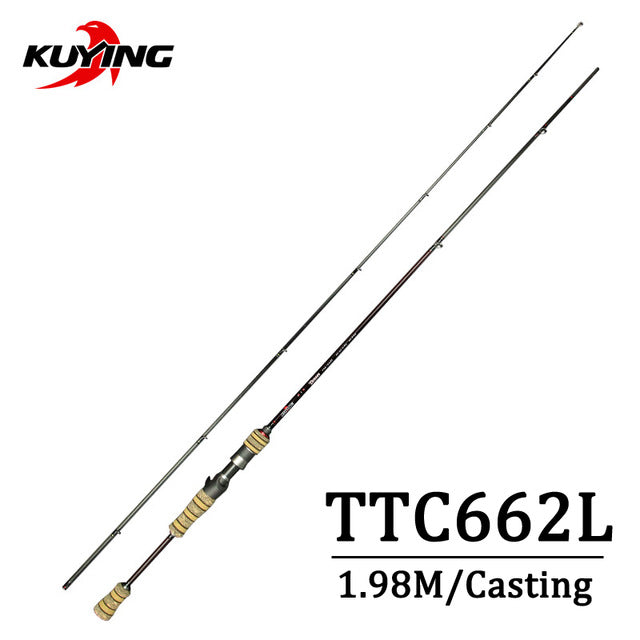 KUYING TETON Combo 1.56m 1.8m 1.86m 1.9m 1.92 1.98m Carbon Super Ultra Light Soft Baitcasting Casting Spinning Lure Fishing Rod Pole Cane Stick Combo FUJI Parts