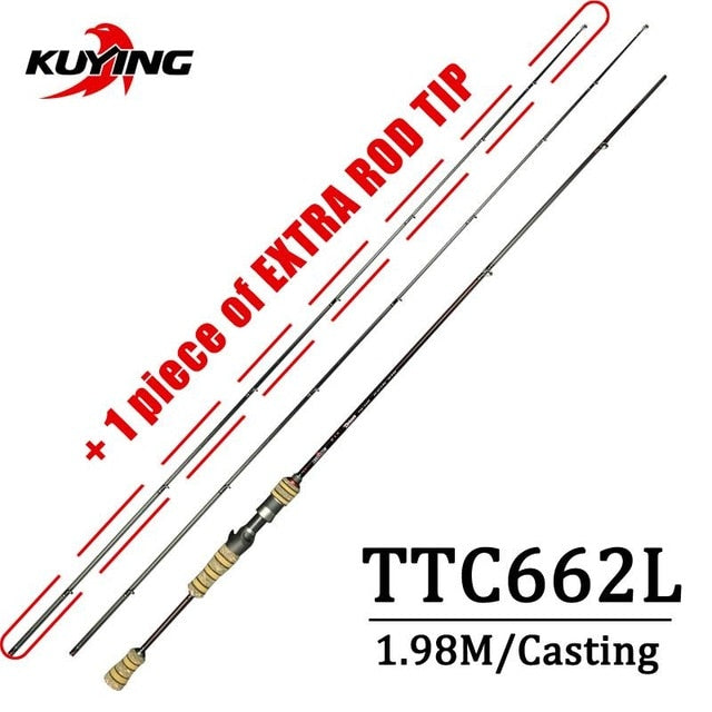 KUYING TETON Combo 1.56m 1.8m 1.86m 1.9m 1.92 1.98m Carbon Super Ultra Light Soft Baitcasting Casting Spinning Lure Fishing Rod Pole Cane Stick Combo FUJI Parts
