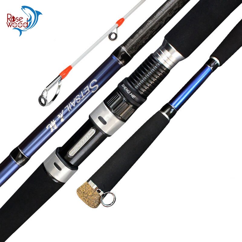 High-Performance 2.4m Offshore Boat Fishing Rods Night Luminous Solid Top 2 Sections Spinning Casting Rod #30-100 Power