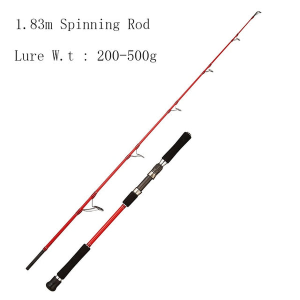 NOEBY New Slow Jigging Fishing Rod 1.83m Fast Action M MH Power Carbon Fishing Rod Spinning Sea Boat Fishing Rod Max Drag 10kg