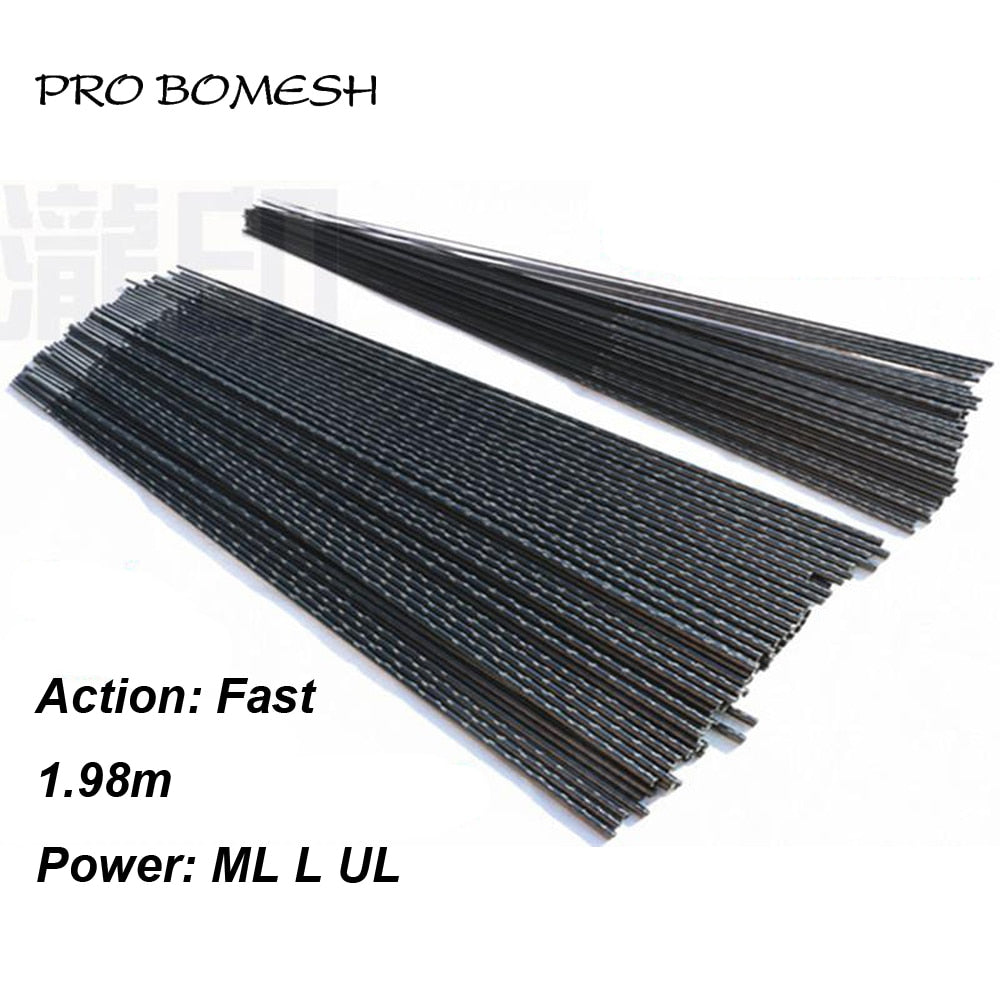 Pro Bomesh 2 Blanks 1.98m UL L ML 2 Section 24T Carbon Fiber Fishing Rod Blank Lure Fishing DIY Rod Building Component Repair