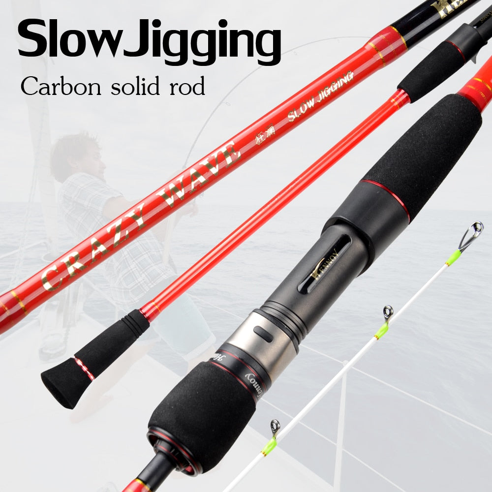 Carbon PE1.5-4# lure weight 30-180g One and a half fishing rods solid Rod tip casting spinning slow jigging fishing rod Boat rod