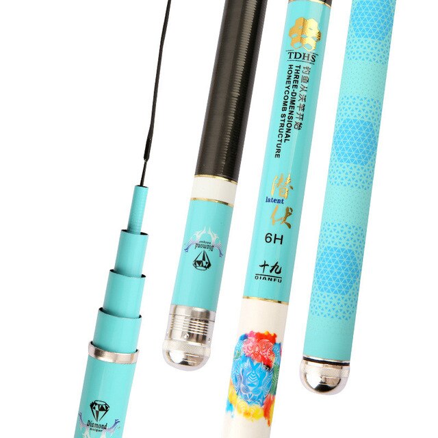 3.6m- 6.3mTaiwan Fishing Rod Black Pit Fishing Olta 19 Tonalty 6H Super Hard Hand Pole Carbon Long Sections Canne Fishing Tackle