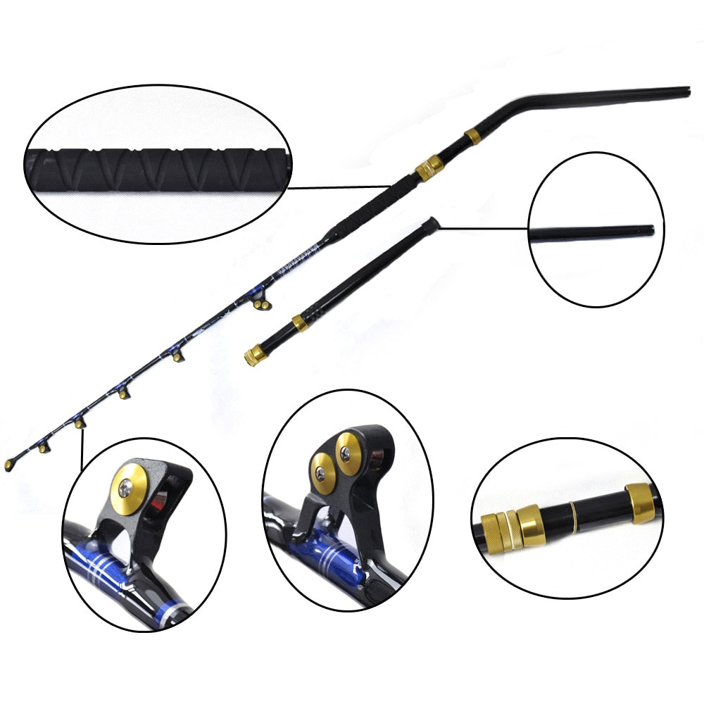 OLOEY 130 LBS 5'6 boat rods Boat fishing rod BlueSpear alu butt 5+1 roller guide trolling fishing rods
