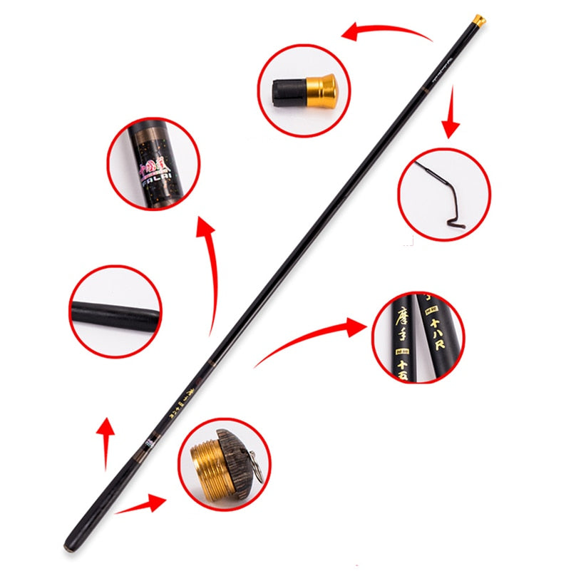 New 3.6-5.4m High Carbon Material Super Hard Carp Fishing Rod Telescopic Taiwan Fishing Rod fishing pole For big carp Fishing