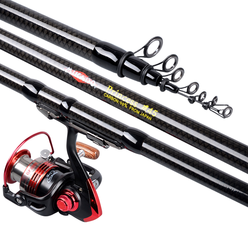 Carbon Rock Fishing Rod 2.7/3.0/3.6/4.5/5.4M Superhard Distance Throwing Fishing Pole Large Guide Rings Telescopic Fishing Canne
