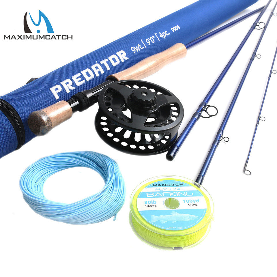 Maximumcatch 9FT Saltwater Fly Rod 8/9/10wt 4pcs 30T SK Carbon Fiber Fly Fishing Rod with 8/9/10wt Fly reel&Line Combo