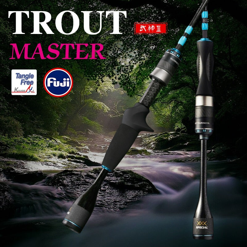 TSURINOYA MASTER UL Carbon Spinning Fishing Rod 1.4/1.68m Fast Action Ultra Light Fuji Accessory Fishing Spinning Rod 2 Section