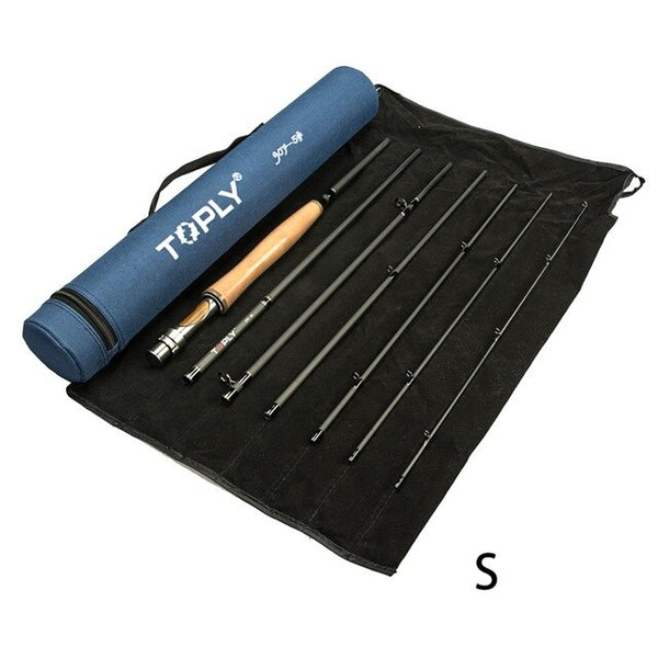 Toply 2.7M Lightweight Fishing Rod with Wooden Handle 7 Sections Carbon Fly Fishing Rod for Seawater Freshwater