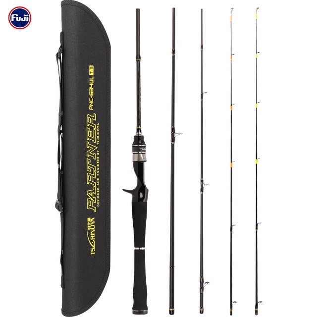 Tsurinoya PARTNER 1.88m UL/L 4Sec Portable Carbon Fiber Fishing Rod with bag for bass trout shad small mini bait rod 2-7g/4-10lb