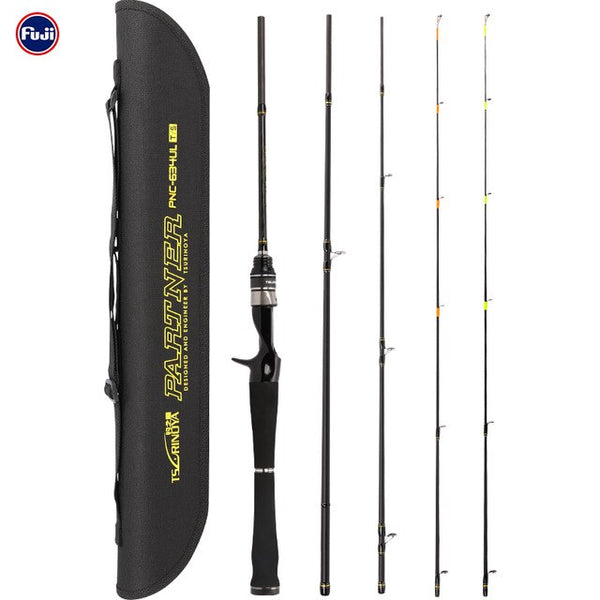 Tsurinoya PARTNER 1.88m UL/L 4Sec Portable Carbon Fiber Fishing Rod with bag for bass trout shad small mini bait rod 2-7g/4-10lb