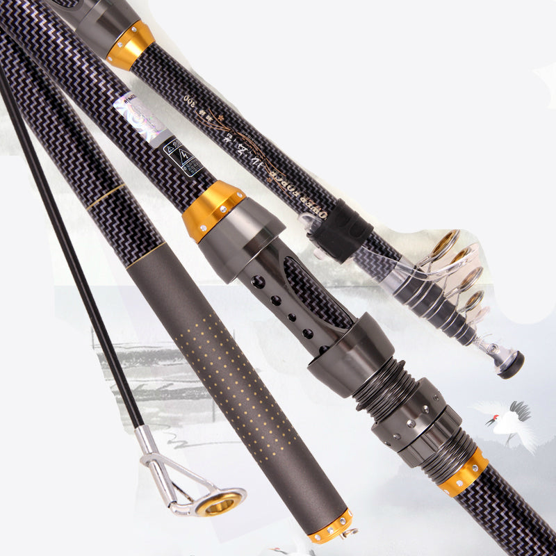 High Quality Carbon Fiber Distance Throwing Rod Telescopic Fishing Rod Super Hard Fishing Pole 2.1/2.4/2.7/3.0/3.6m Fishing Tack