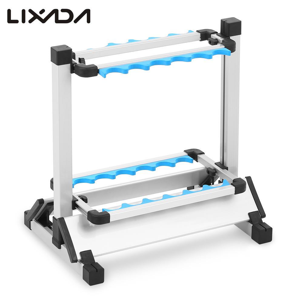 12 / 24 Fish Rod Rack Fishing Rod Support Lightweight Aluminum Alloy Fishing Rod Pole Stand Shelf Mount Fishing Tackle Holder