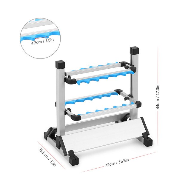 12 / 24 Fish Rod Rack Fishing Rod Support Lightweight Aluminum Alloy Fishing Rod Pole Stand Shelf Mount Fishing Tackle Holder