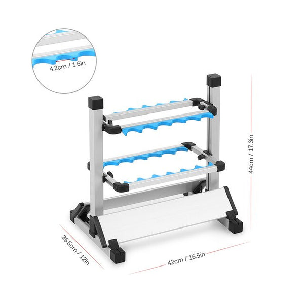 12 / 24 Fish Rod Rack Fishing Rod Support Lightweight Aluminum Alloy Fishing Rod Pole Stand Shelf Mount Fishing Tackle Holder