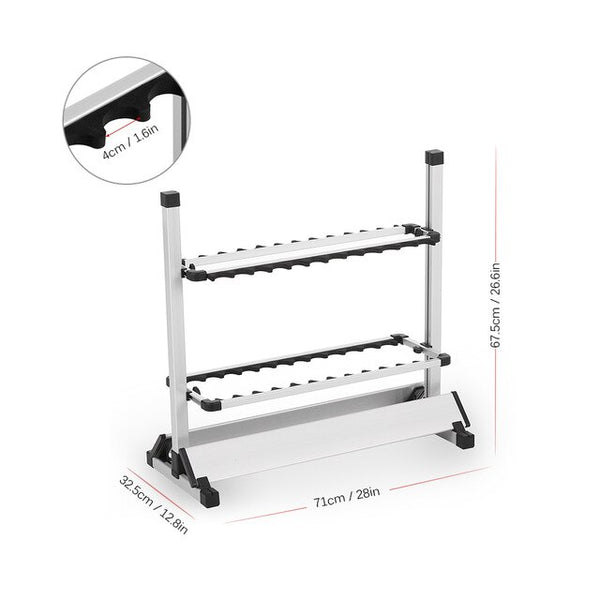 12 / 24 Fish Rod Rack Fishing Rod Support Lightweight Aluminum Alloy Fishing Rod Pole Stand Shelf Mount Fishing Tackle Holder