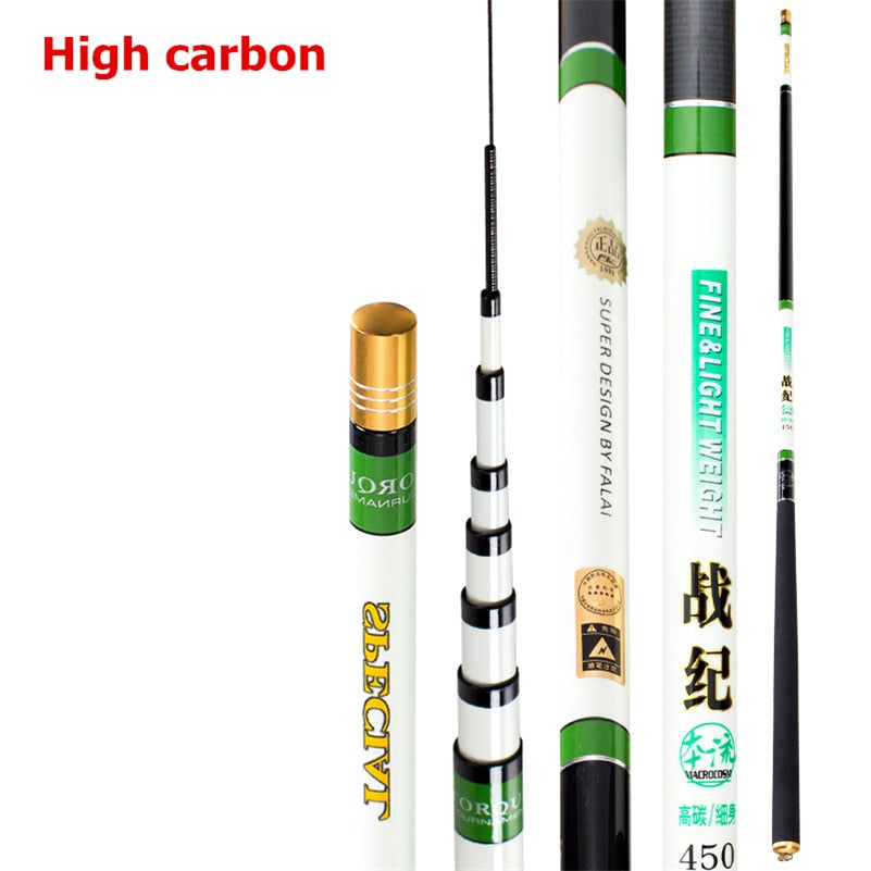 Ultralight 8m 9m 10m 11m 12m 13m high Carbon fiber Super Hard Fishing Rod Telescopic Rod Sea fishing Rod Taiwan Fishing Rod