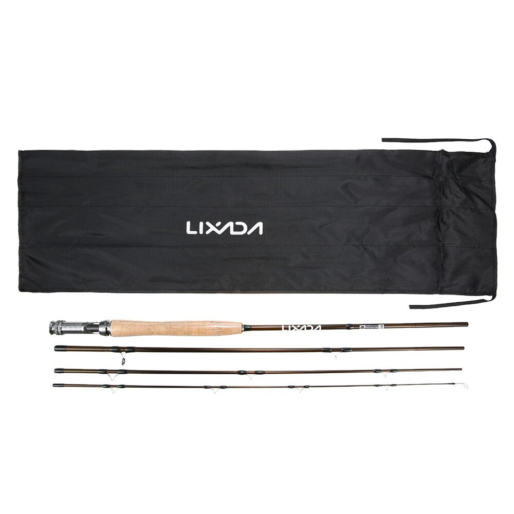 Lixada Fly Fishing Rod Pole Lightweight Portable Fishing Rod Reel Combo Kit Set Fishing Starter Package 4-Piece with Bonus Rod