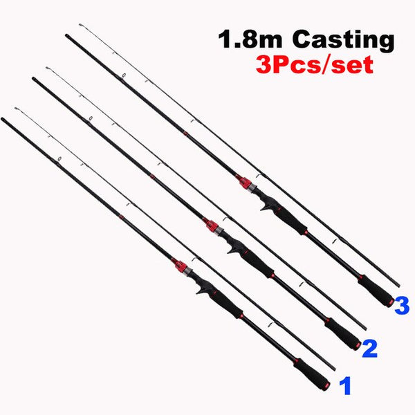 Wholesale 3 Pcs 1.8M 2.1M Fishing Rod 2 Sections Lure Rod Carbon Fiber Casting Rod Good Quality Fishing Pole EVA Handle