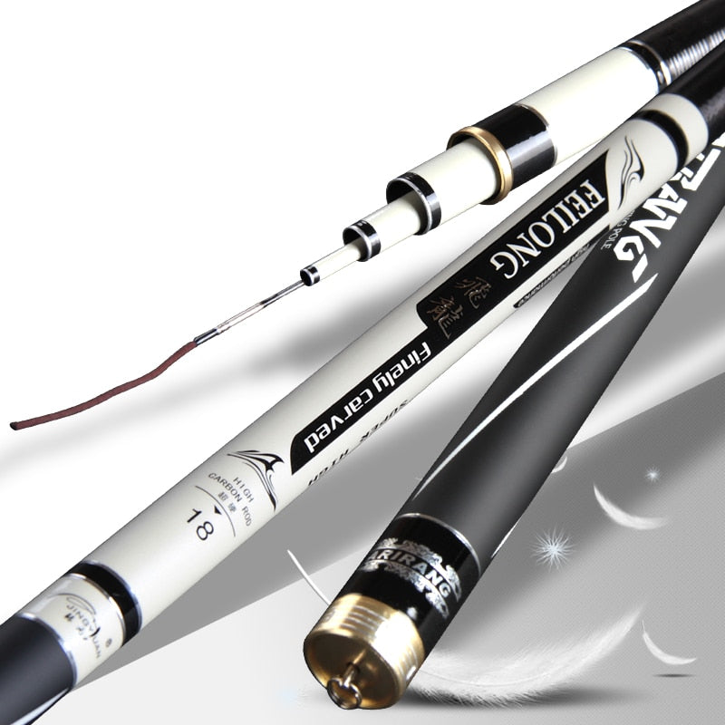 Super Hard Fishing Rod Fishing Gear Pole Portable Light Taiwan Fishing Rod Strong Hand Rod 3.6/3.9/4.5/4.8/5.4/5.7/6.3/7.2m Rod