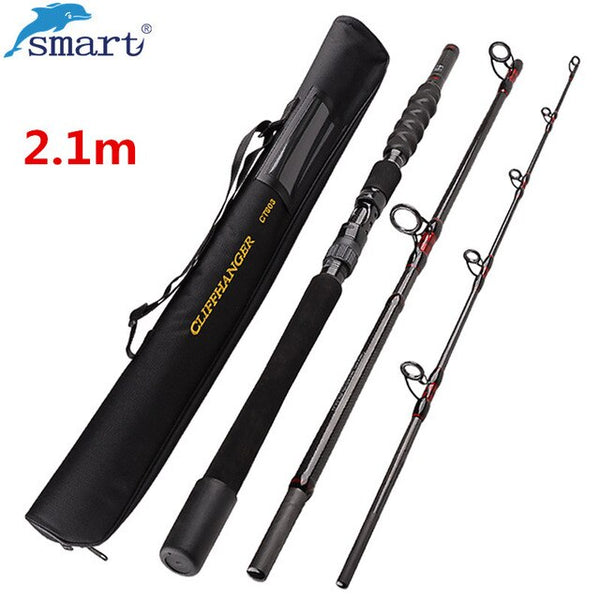 Smart 1.8/2.1m 3 Sections Travel Boat Fishing Rod 25-50lb Deep Sea Spinning Rod Vara De Pesca Heavy Power Telescopic Fishing Rod