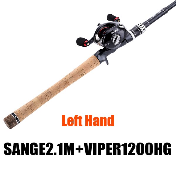 Nunatak  Rods Reel Combo 2.1M Lure Travel Rod + 6.3:1/7.0:1 VIPER/HG 12BB Baitcasting Fishing Reel Centrifugal&Magnetic