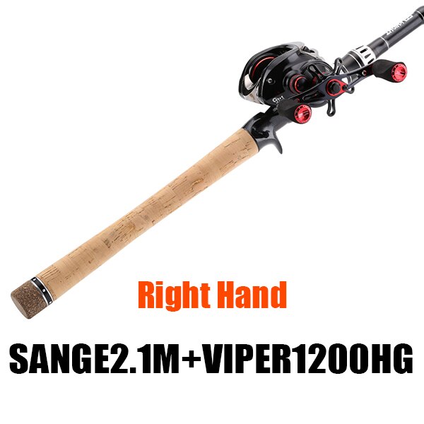 Nunatak  Rods Reel Combo 2.1M Lure Travel Rod + 6.3:1/7.0:1 VIPER/HG 12BB Baitcasting Fishing Reel Centrifugal&Magnetic