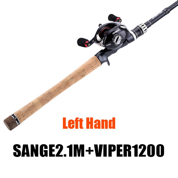 Nunatak  Rods Reel Combo 2.1M Lure Travel Rod + 6.3:1/7.0:1 VIPER/HG 12BB Baitcasting Fishing Reel Centrifugal&Magnetic