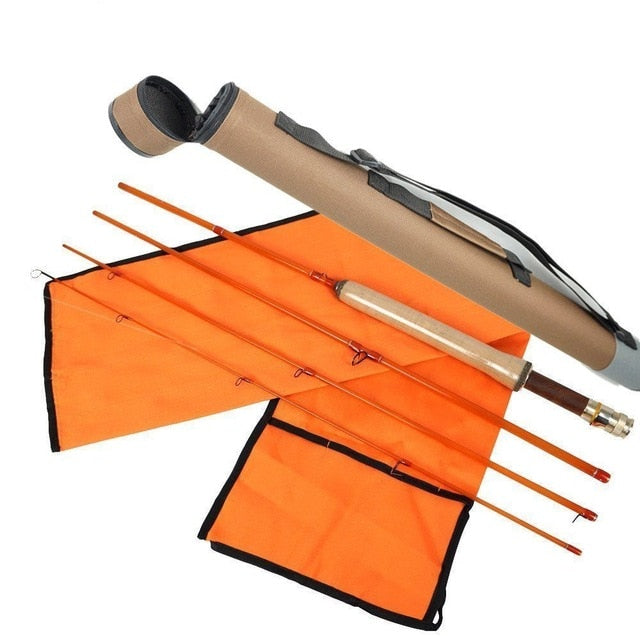 Aventik 4 Colors Fiberglass Fly Rod Medium Action Super Light Fiber Glass Transparent Colors Fly Fishing Rod 4 Section