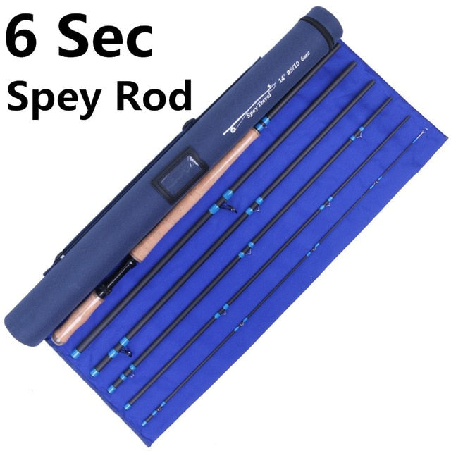Maximumcatch 9/10WT Spey Fly Rod 14FT 4/6Pieces Spey Medium-fast Carbon Fly Fishing Rod & Rod Tube