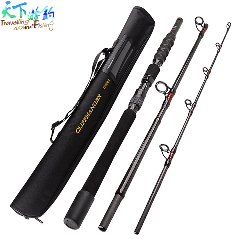 Cheap!1.8/2.1m 3 Sections Travel Boat Fishing Rod Deep Sea Spinning Rod Vara De Pescar (25-50lb test) Heavy Power Canne A Peche