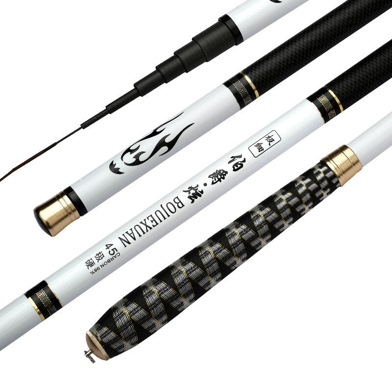 Carbon Fiber Stream Fishing Rod Fishing Pole Power H Super Short Super Light 3.6/3.9/4.5/5.4/6.3/7.2m Fishing Tackle 2pcs/lot