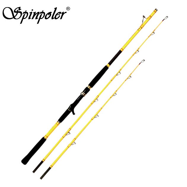 Spinpoler 1.8m/2.1m Double Tips Super Hard Boat Fishing Rod For Big Game #80-#100 Power Fast Action Sea Boat Saltwater Rod