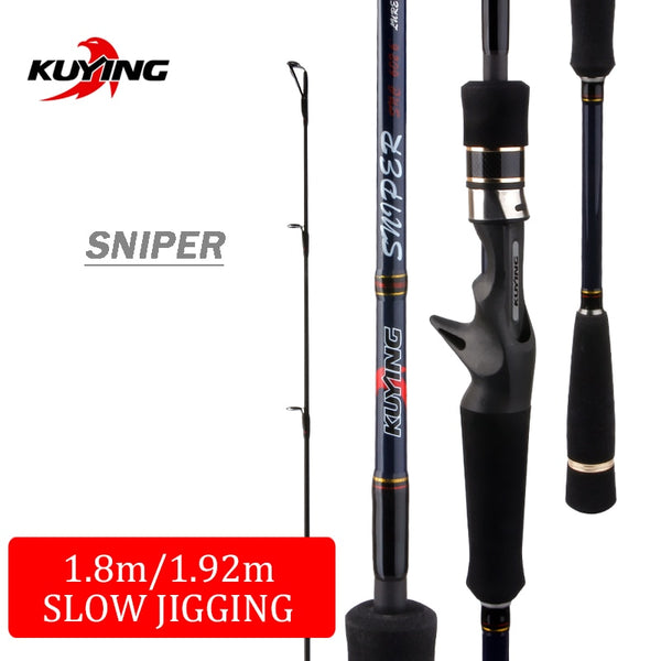 KUYING Sniper 1.5 Sections 1.8m 1.92m Light Slow Jigging Rod Casting Spinning Lure Carbon Fiber Sea Fishing Rods Cane Fish Pole